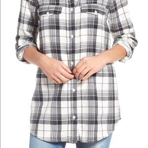 Nordstrom BP Black & White Plaid Flannel